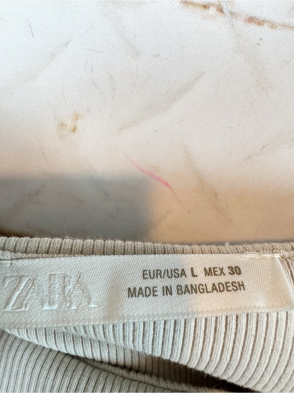 Zara | Ribbed Top w Side Ruching Detail, L - Picture 5 of 8